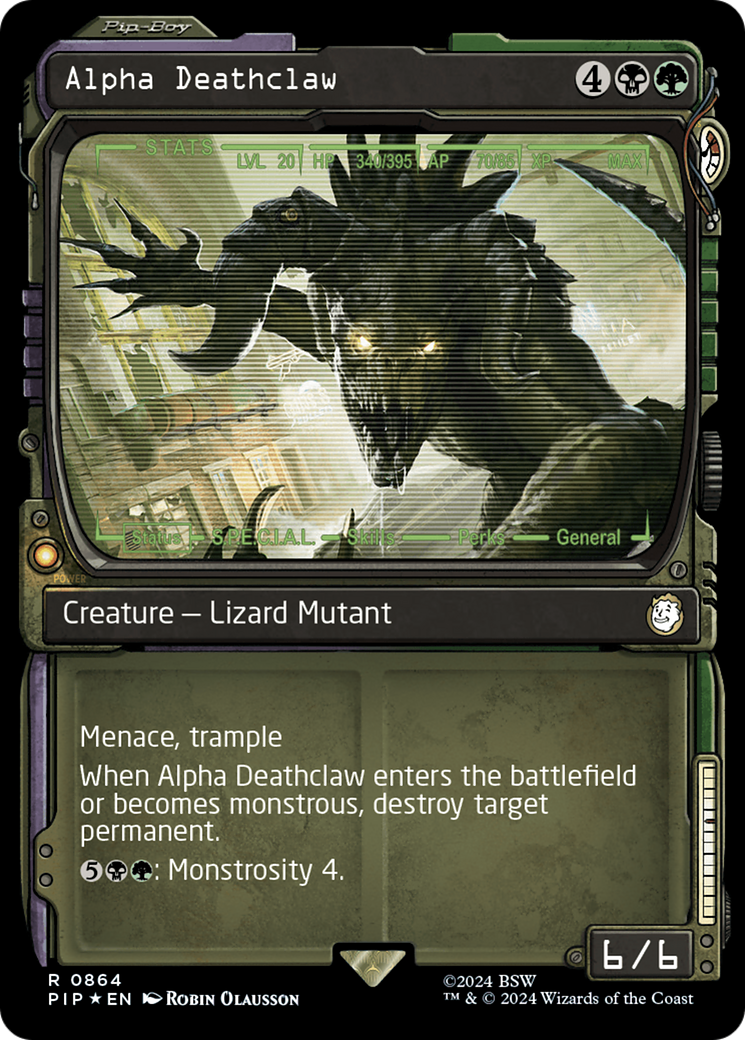 Alpha Deathclaw (Showcase) (Surge Foil) [Fallout] | Jomio and Rueliete's Cards and Comics