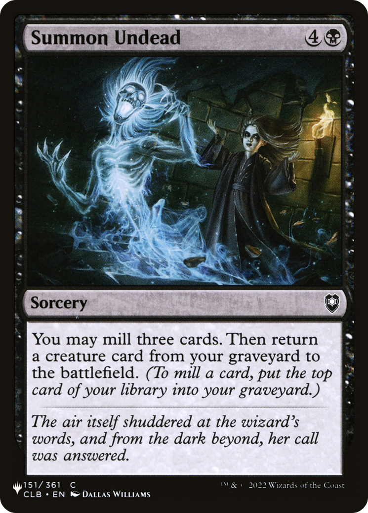 Summon Undead [The List] | Jomio and Rueliete's Cards and Comics