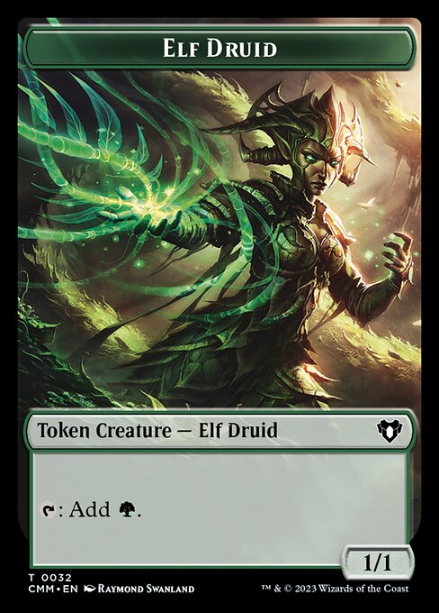 Saproling // Elf Druid Double-Sided Token [Commander Masters Tokens] | Jomio and Rueliete's Cards and Comics