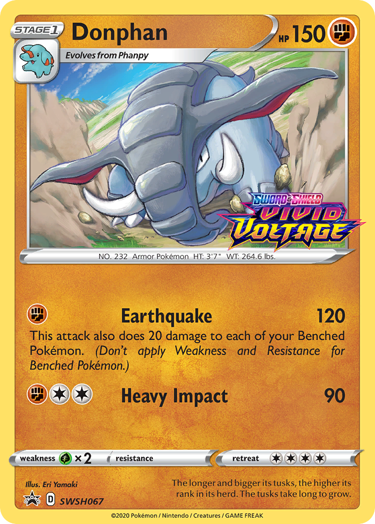 Donphan (SWSH067) (Prerelease Promo) [Sword & Shield: Black Star Promos] | Jomio and Rueliete's Cards and Comics