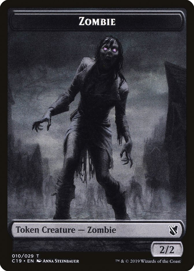 Ob Nixilis, Reignited Emblem // Zombie (010) Double-Sided Token [Commander 2019 Tokens] | Jomio and Rueliete's Cards and Comics