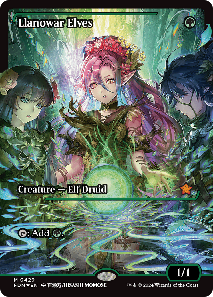Llanowar Elves (Showcase) [Foundations] | Jomio and Rueliete's Cards and Comics