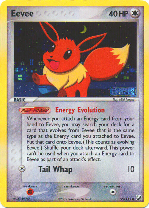 Eevee (55/115) (Stamped) [EX: Unseen Forces] | Jomio and Rueliete's Cards and Comics