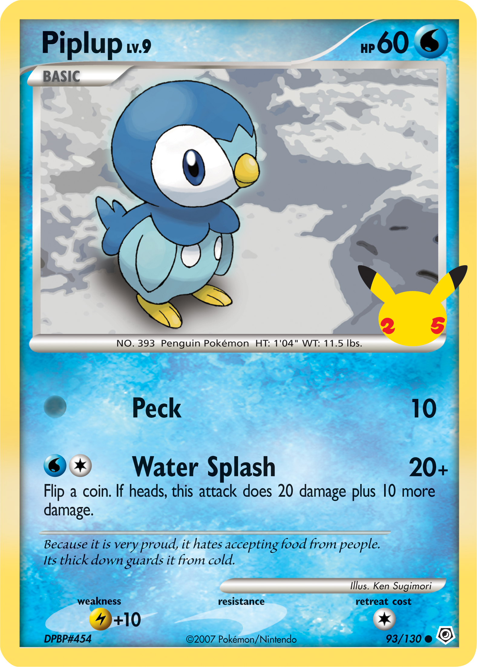 Piplup (93/130) (Jumbo Card) [First Partner Pack] | Jomio and Rueliete's Cards and Comics