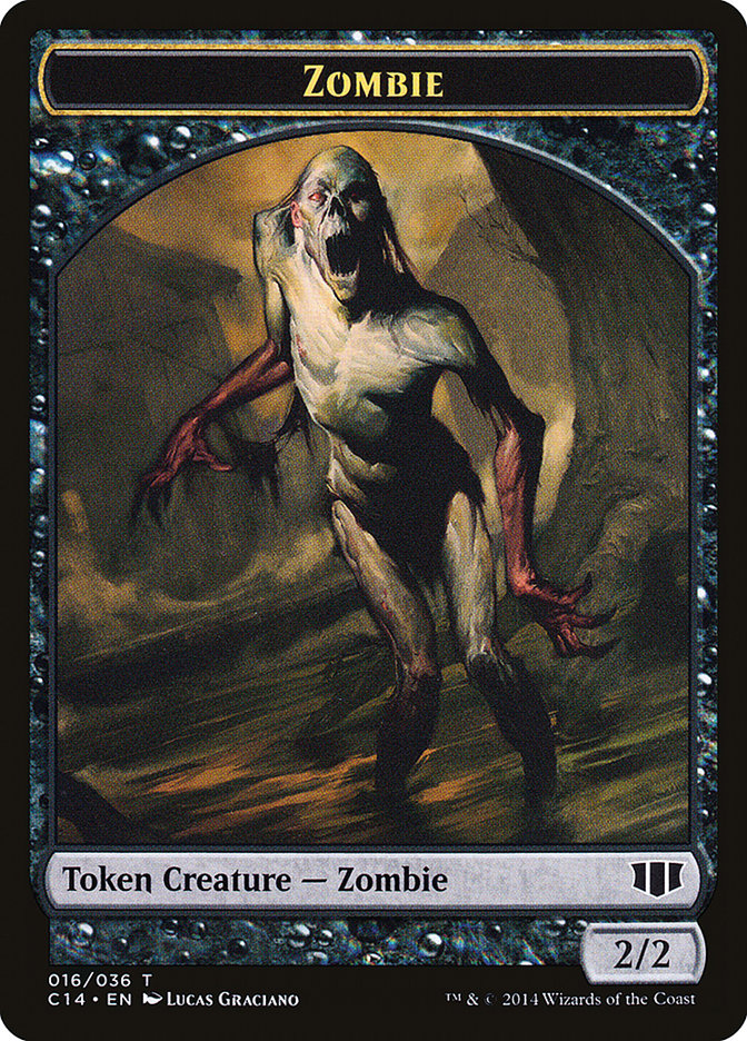 Horror // Zombie (016/036) Double-Sided Token [Commander 2014 Tokens] | Jomio and Rueliete's Cards and Comics