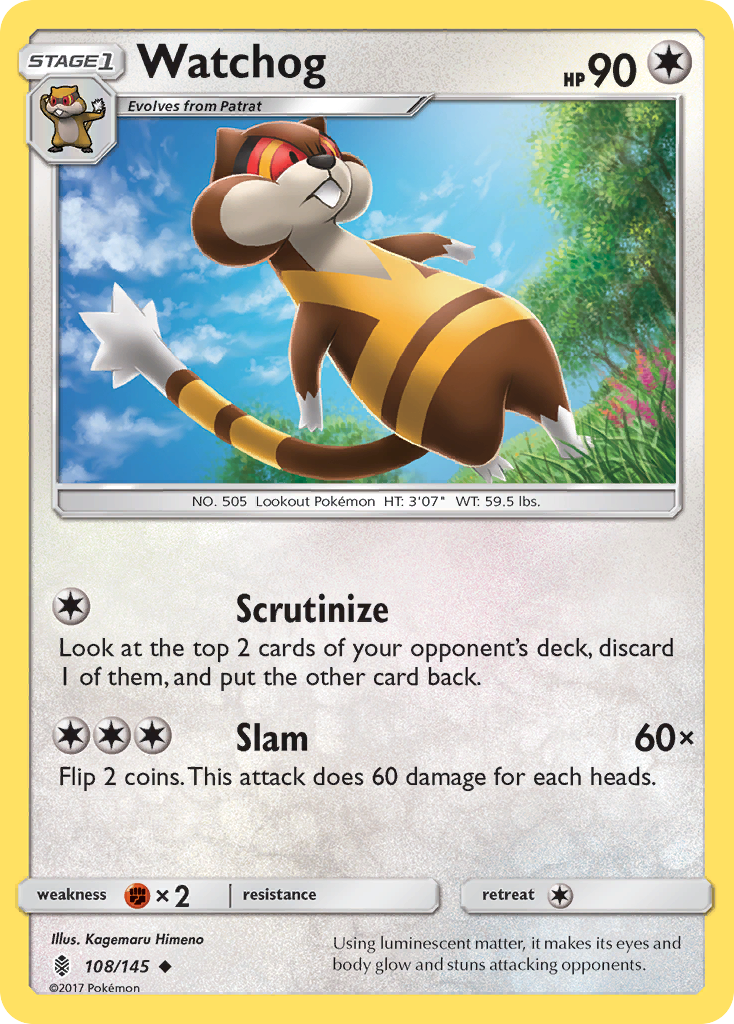 Watchog (108/145) [Sun & Moon: Guardians Rising] | Jomio and Rueliete's Cards and Comics