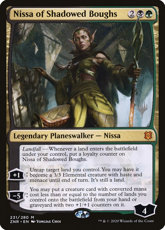Nissa of Shadowed Boughs (Promo Pack) [Zendikar Rising Promos] | Jomio and Rueliete's Cards and Comics