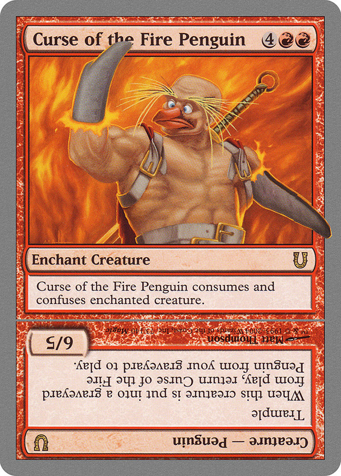 Curse of the Fire Penguin // Curse of the Fire Penguin Creature [Unhinged] | Jomio and Rueliete's Cards and Comics