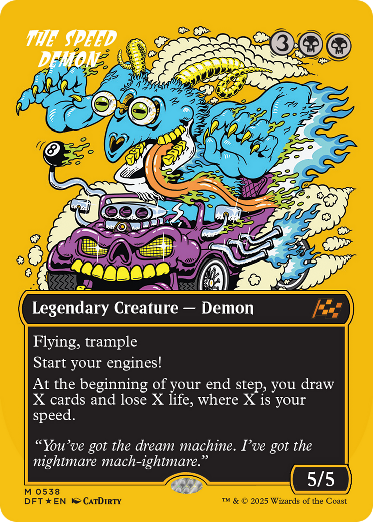 The Speed Demon (Borderless) (First-Place Foil) [Aetherdrift] | Jomio and Rueliete's Cards and Comics