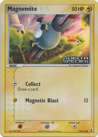Magnemite (74/113) (Stamped) [EX: Delta Species] | Jomio and Rueliete's Cards and Comics