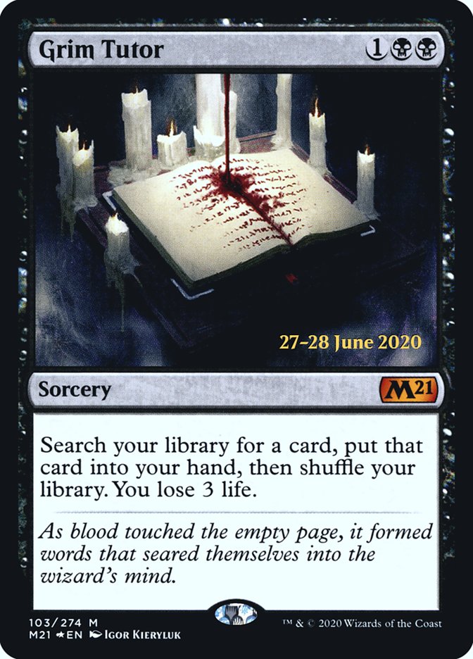 Grim Tutor [Core Set 2021 Prerelease Promos] | Jomio and Rueliete's Cards and Comics