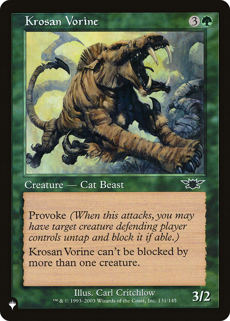 Krosan Vorine [The List] | Jomio and Rueliete's Cards and Comics