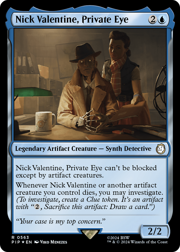 Nick Valentine, Private Eye (Surge Foil) [Fallout] | Jomio and Rueliete's Cards and Comics
