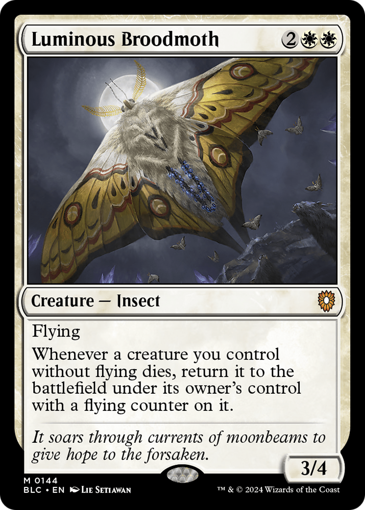 Luminous Broodmoth [Bloomburrow Commander] | Jomio and Rueliete's Cards and Comics