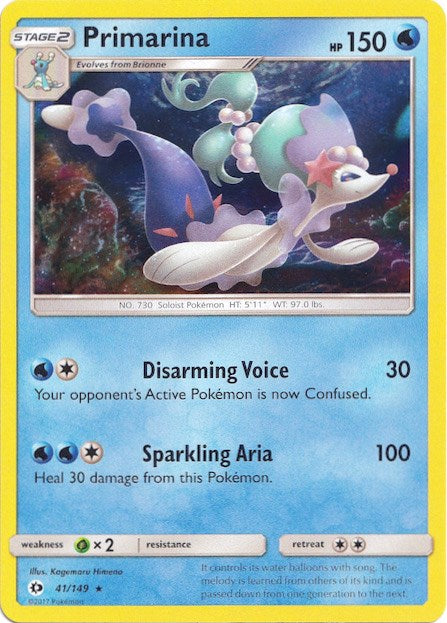 Primarina (41/149) (Water Web Holo) [Sun & Moon: Base Set] | Jomio and Rueliete's Cards and Comics