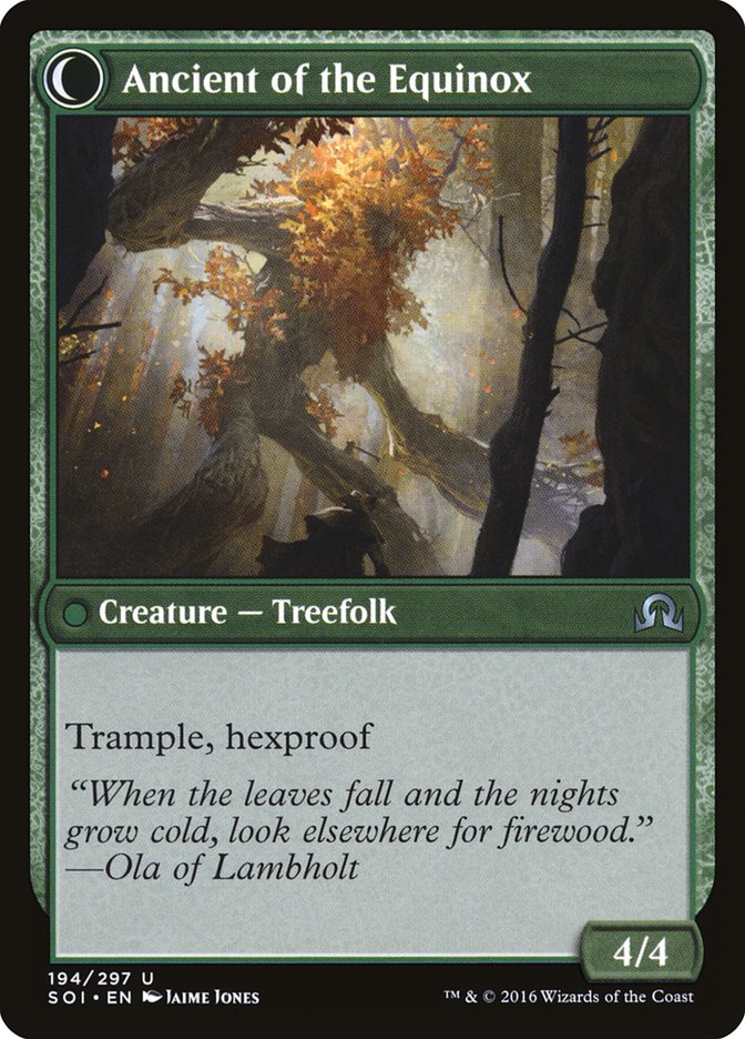 Autumnal Gloom // Ancient of the Equinox [Shadows over Innistrad] | Jomio and Rueliete's Cards and Comics