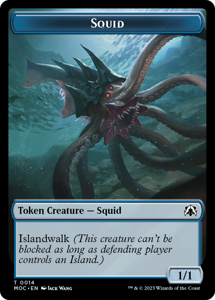 Squid // Human (26) Double-Sided Token [March of the Machine Commander Tokens] | Jomio and Rueliete's Cards and Comics