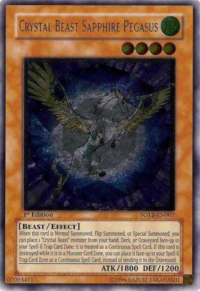 Crystal Beast Sapphire Pegasus [FOTB-EN007] Ultimate Rare | Jomio and Rueliete's Cards and Comics