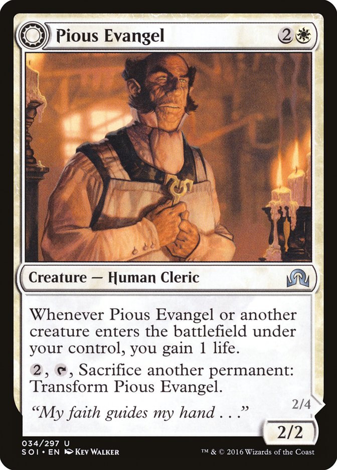 Pious Evangel // Wayward Disciple [Shadows over Innistrad] | Jomio and Rueliete's Cards and Comics