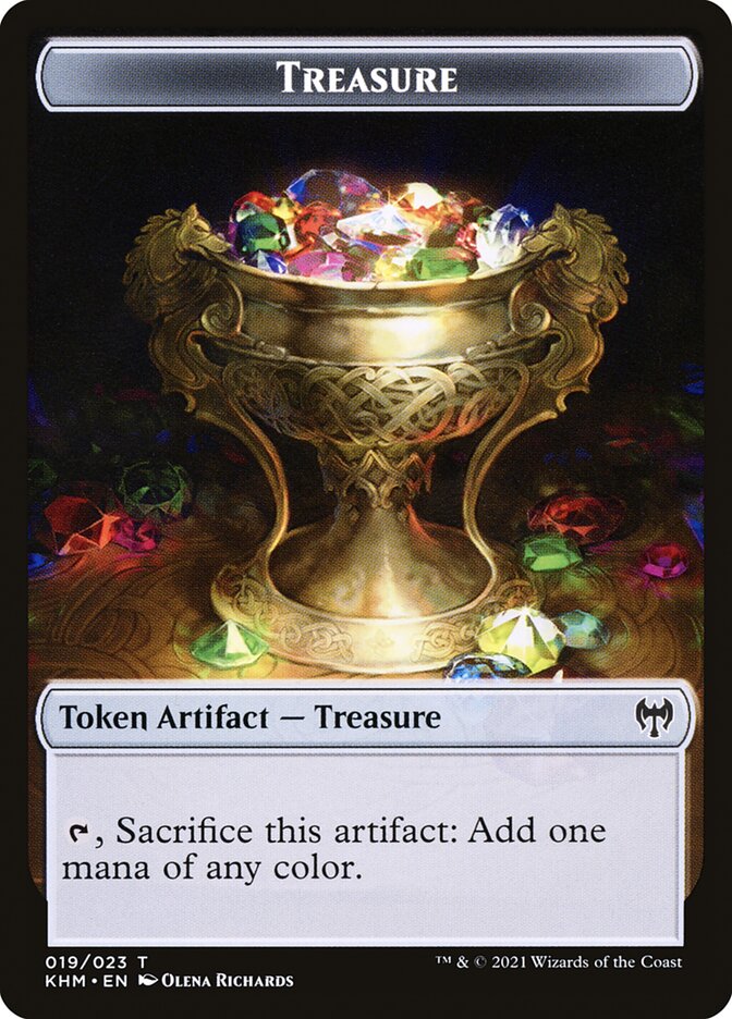 Treasure // Clue Double-Sided Token [Pioneer Challenger Decks 2022] | Jomio and Rueliete's Cards and Comics