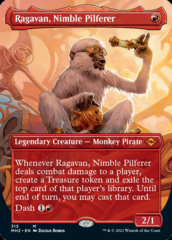 Ragavan, Nimble Pilferer (Borderless Alternate Art) [Modern Horizons 2] | Jomio and Rueliete's Cards and Comics