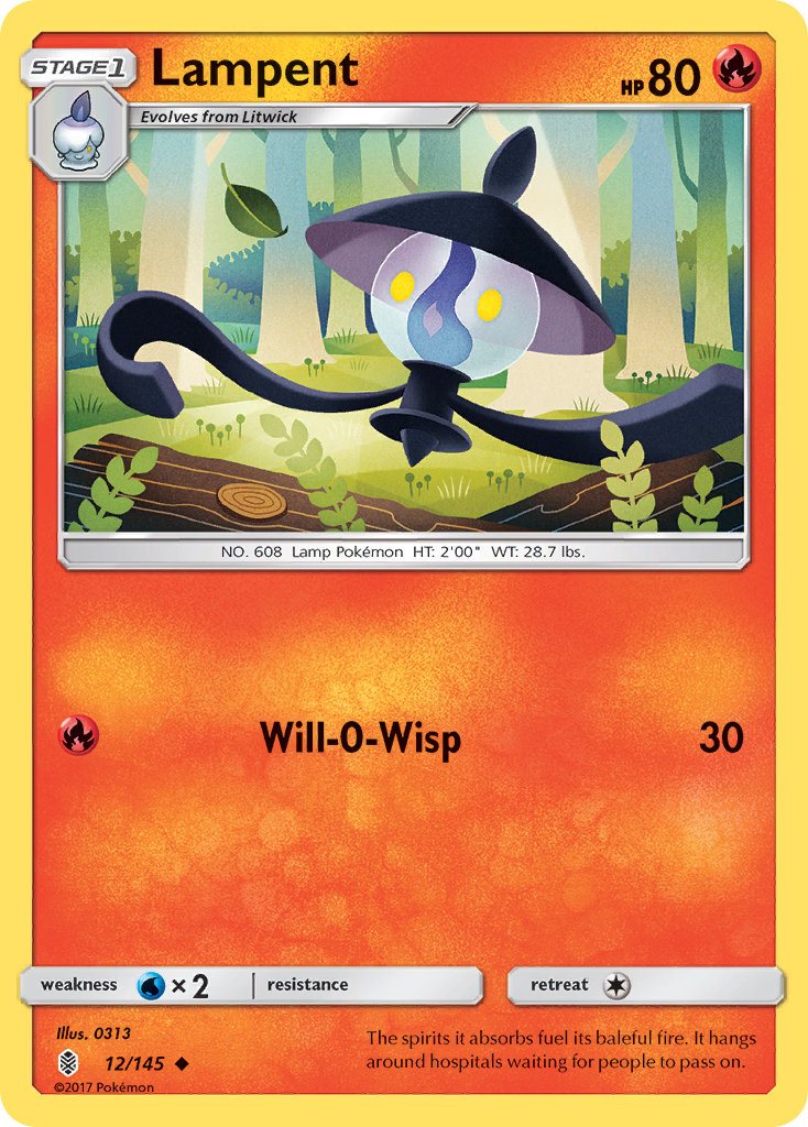 Lampent (12/145) [Sun & Moon: Guardians Rising] | Jomio and Rueliete's Cards and Comics