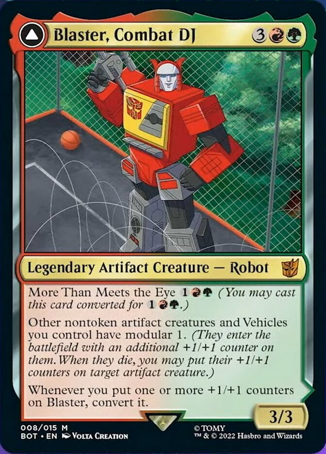 Blaster, Combat DJ // Blaster, Morale Booster [Transformers] | Jomio and Rueliete's Cards and Comics