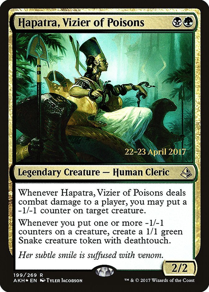 Hapatra, Vizier of Poisons [Amonkhet Prerelease Promos] | Jomio and Rueliete's Cards and Comics