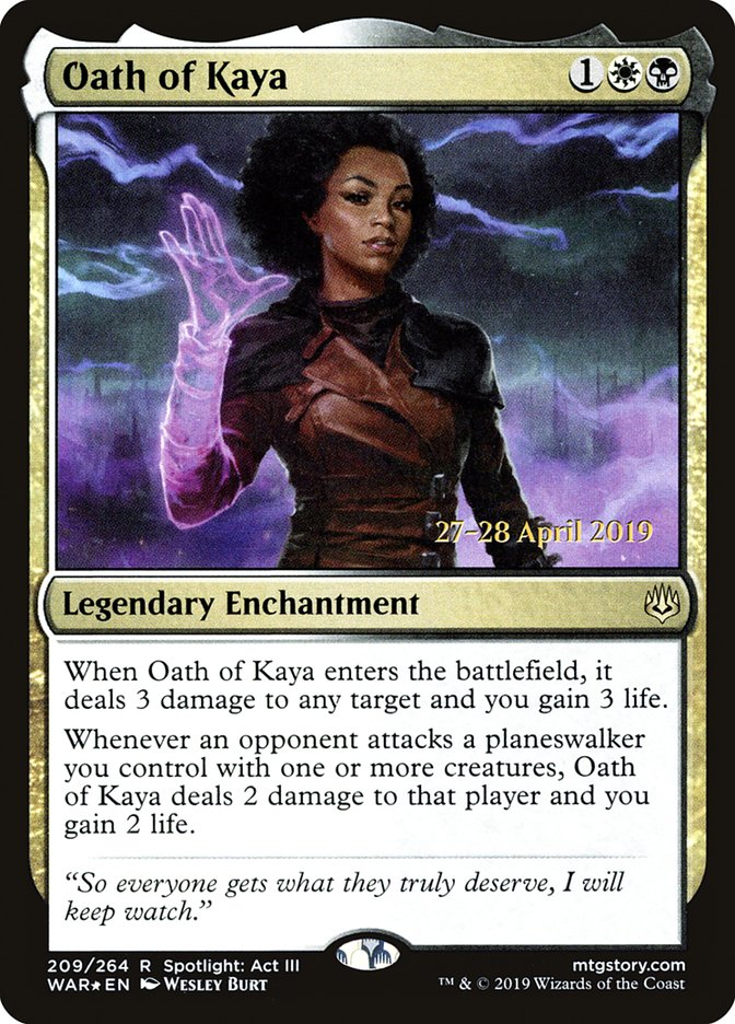 Oath of Kaya [War of the Spark Prerelease Promos] | Jomio and Rueliete's Cards and Comics
