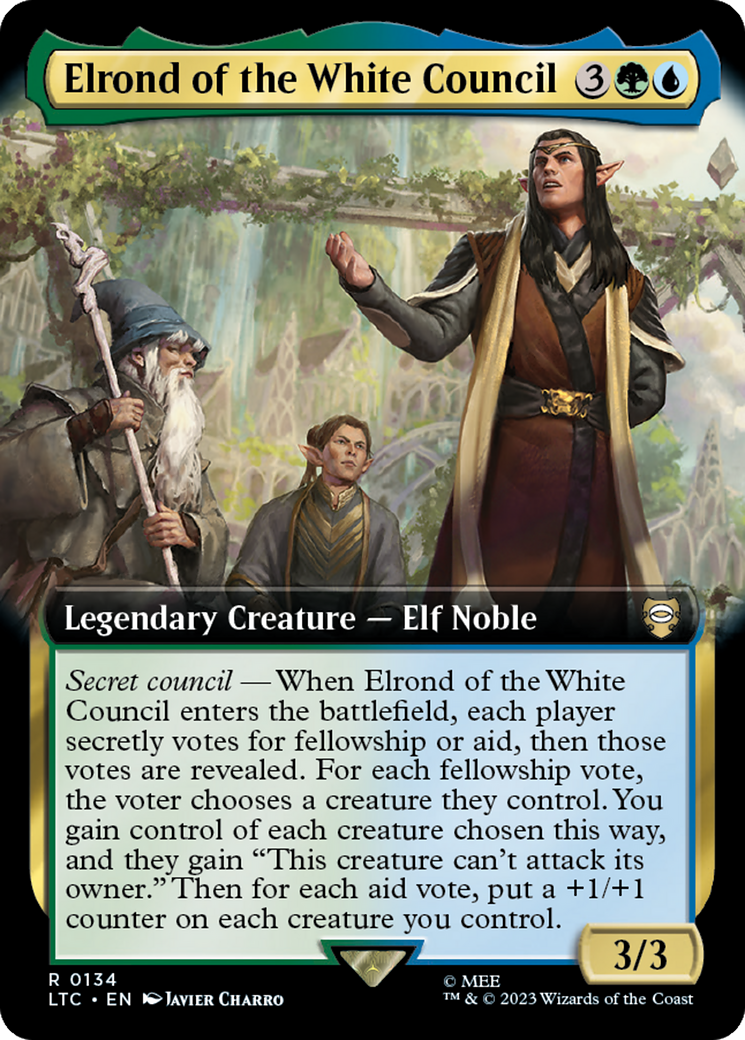 Elrond of the White Council (Extended Art) [The Lord of the Rings: Tales of Middle-Earth Commander] | Jomio and Rueliete's Cards and Comics