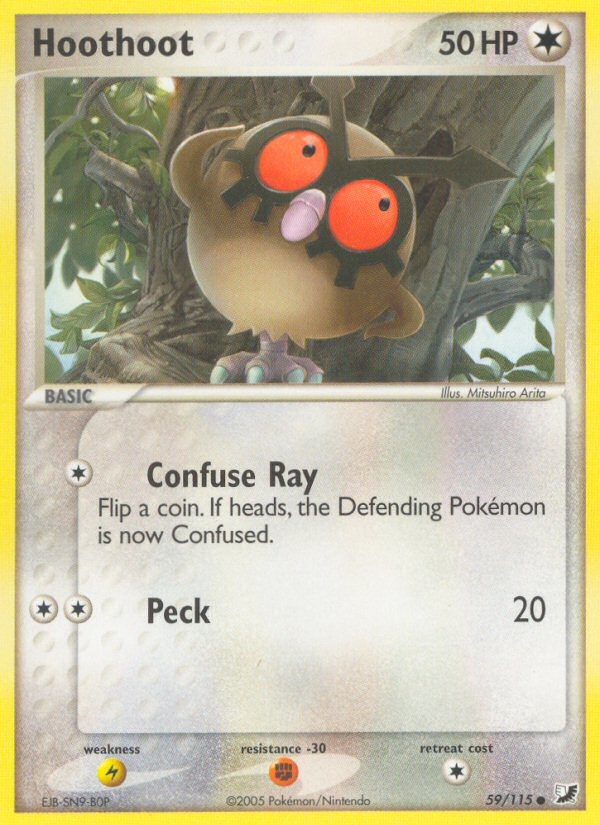 Hoothoot (59/115) [EX: Unseen Forces] | Jomio and Rueliete's Cards and Comics