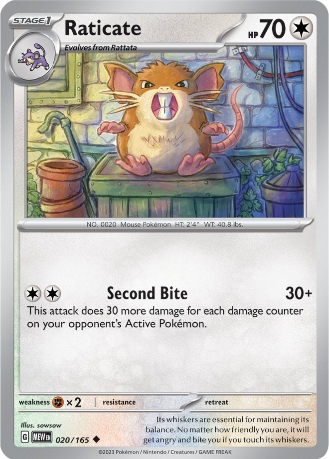 Raticate (020/165) [Scarlet & Violet 151] | Jomio and Rueliete's Cards and Comics