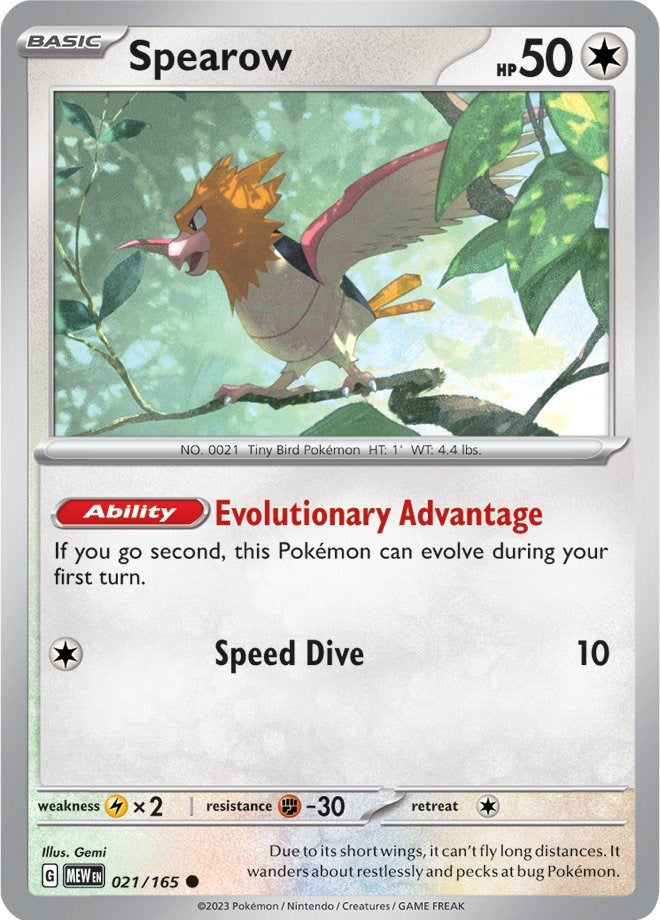 Spearow (021/165) [Scarlet & Violet 151] | Jomio and Rueliete's Cards and Comics