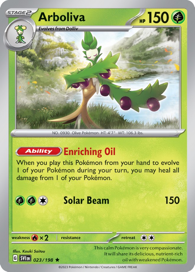 Arboliva (023/198) (Line Holo) [Scarlet & Violet: Base Set] | Jomio and Rueliete's Cards and Comics