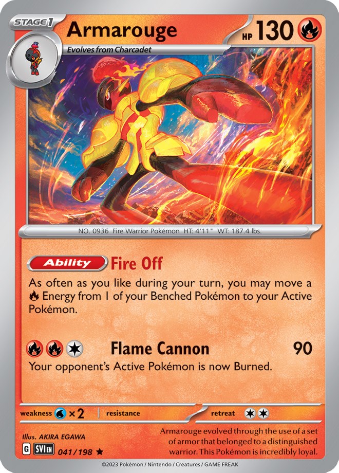 Armarouge (041/198) (Line Holo) [Scarlet & Violet: Base Set] | Jomio and Rueliete's Cards and Comics