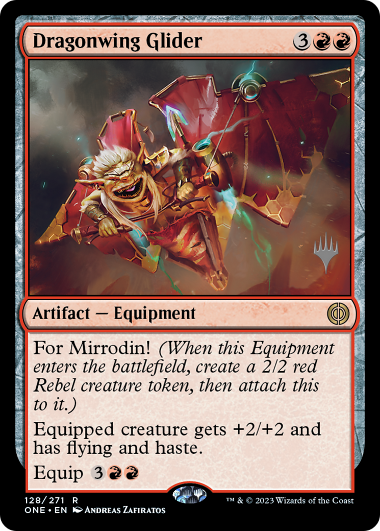 Dragonwing Glider (Promo Pack) [Phyrexia: All Will Be One Promos] | Jomio and Rueliete's Cards and Comics