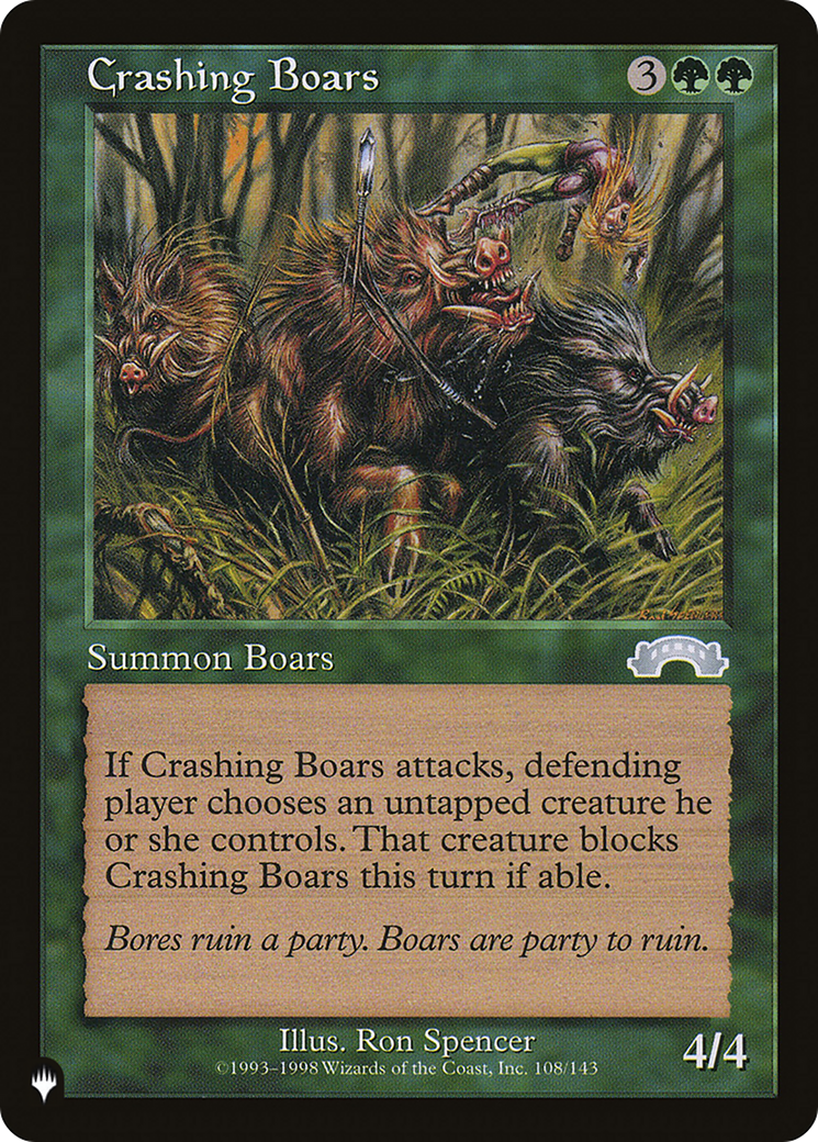 Crashing Boars [The List] | Jomio and Rueliete's Cards and Comics