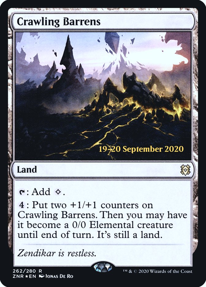 Crawling Barrens [Zendikar Rising Prerelease Promos] | Jomio and Rueliete's Cards and Comics