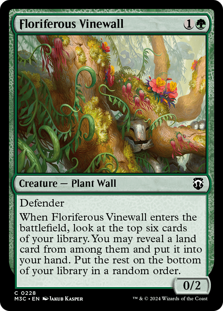 Floriferous Vinewall (Ripple Foil) [Modern Horizons 3 Commander] | Jomio and Rueliete's Cards and Comics
