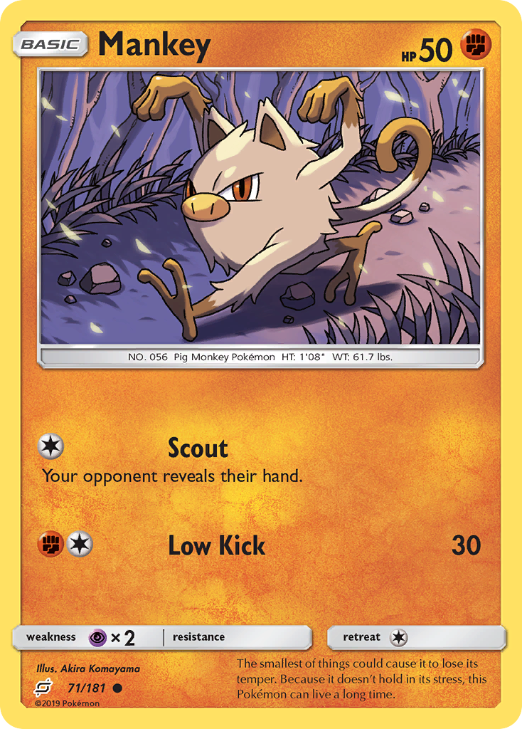 Mankey (71/181) [Sun & Moon: Team Up] | Jomio and Rueliete's Cards and Comics