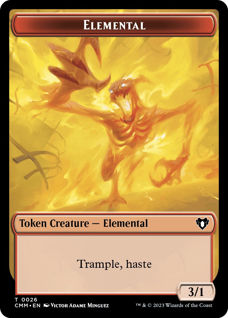 Elemental (0026) // Construct (0042) Double-Sided Token [Commander Masters Tokens] | Jomio and Rueliete's Cards and Comics