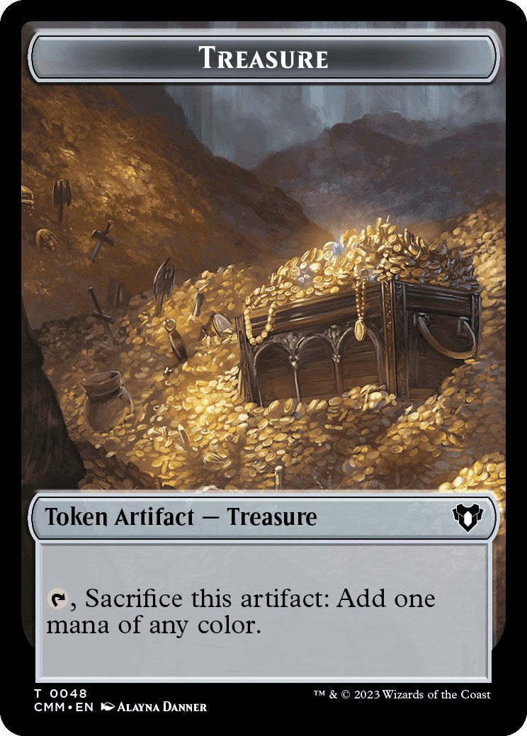 Treasure // Stoneforged Blade Double-Sided Token [Commander Masters Tokens] | Jomio and Rueliete's Cards and Comics