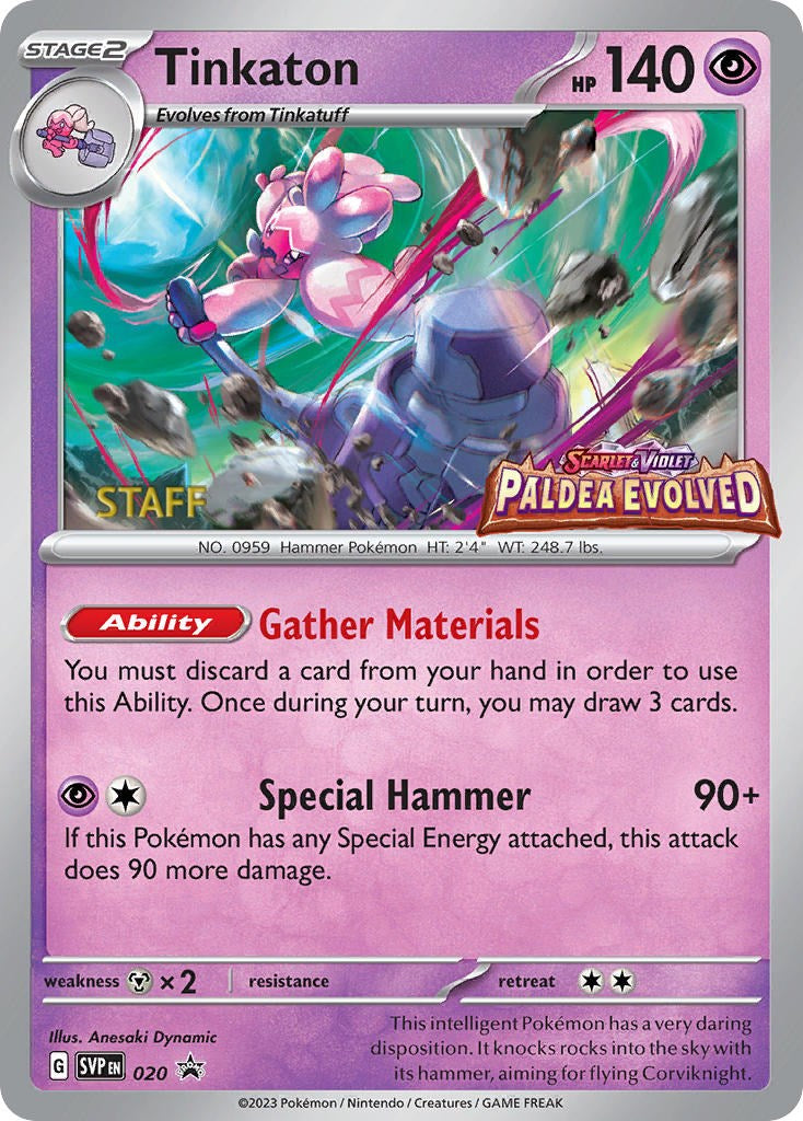 Tinkaton (020) (Staff Promo) [Scarlet & Violet: Black Star Promos] | Jomio and Rueliete's Cards and Comics