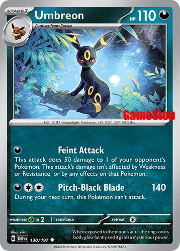 Umbreon (130/197) (GameStop Exclusive) [Scarlet & Violet: Black Star Promos] | Jomio and Rueliete's Cards and Comics