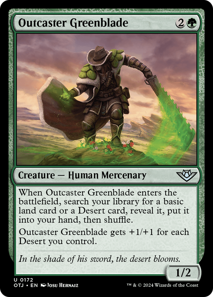 Outcaster Greenblade [Outlaws of Thunder Junction] | Jomio and Rueliete's Cards and Comics