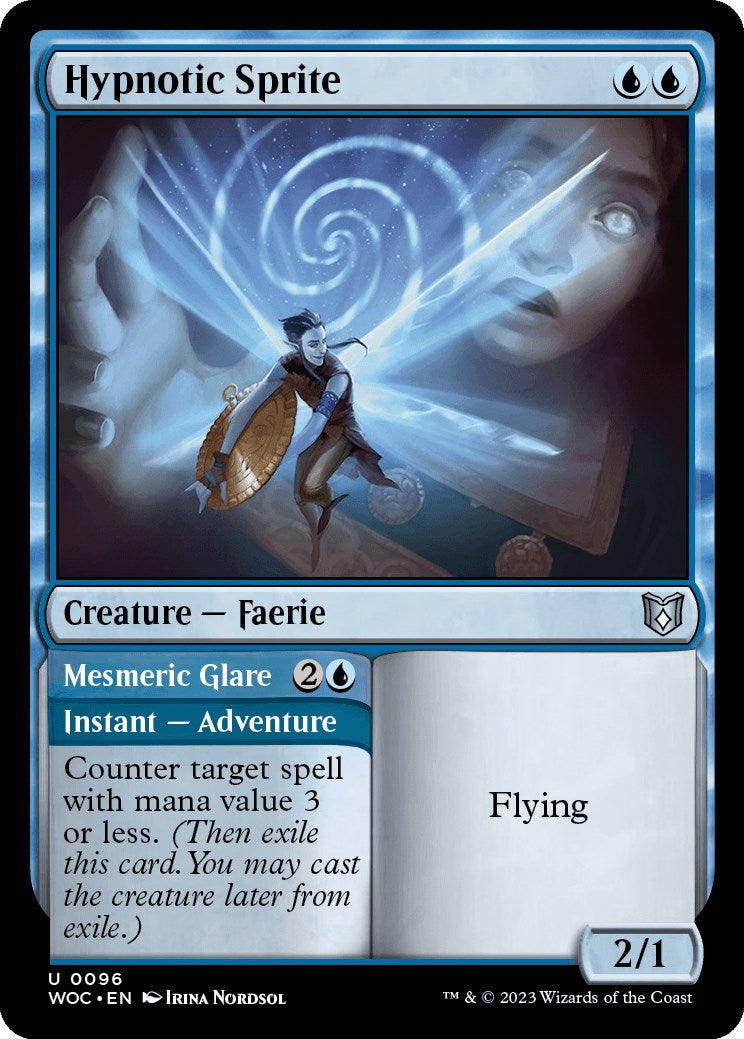 Hypnotic Sprite // Mesmeric Glare [Wilds of Eldraine Commander] | Jomio and Rueliete's Cards and Comics