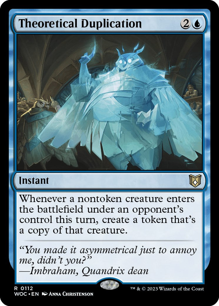 Theoretical Duplication [Wilds of Eldraine Commander] | Jomio and Rueliete's Cards and Comics
