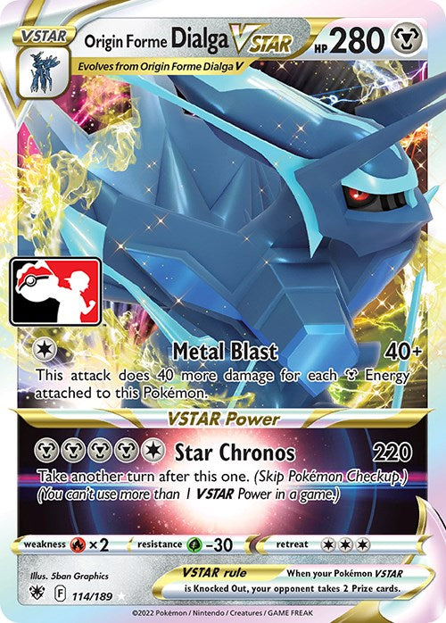 Origin Forme Dialga VSTAR (114/189) [Prize Pack Series Three] | Jomio and Rueliete's Cards and Comics