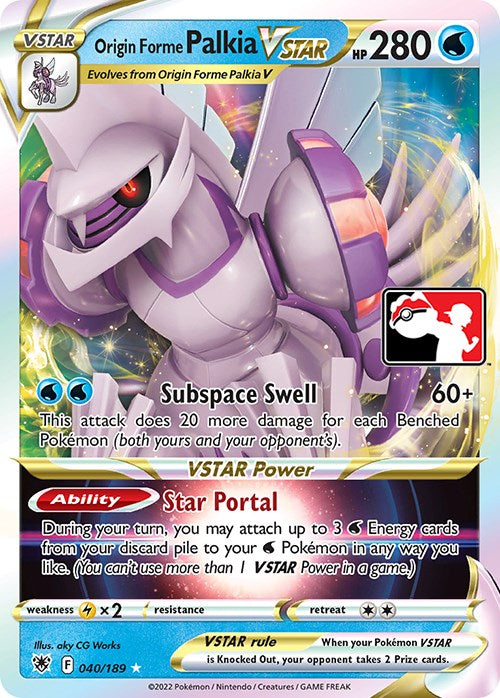Origin Forme Palkia VSTAR (040/189) [Prize Pack Series Three] | Jomio and Rueliete's Cards and Comics