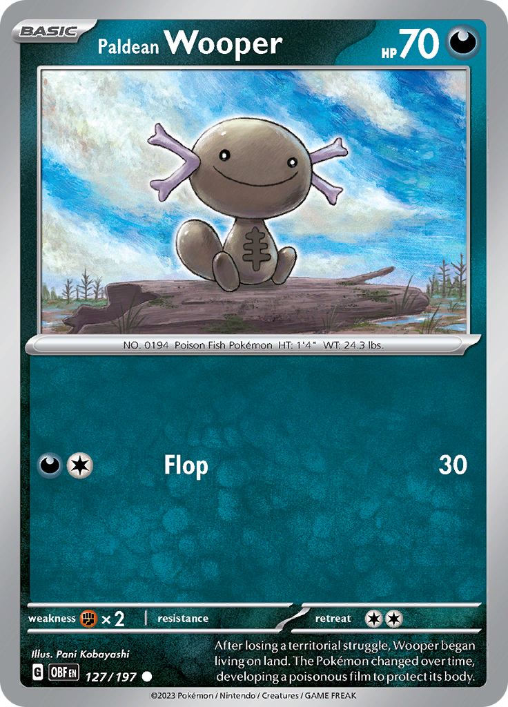 Paldean Wooper (127/197) [Scarlet & Violet: Obsidian Flames] | Jomio and Rueliete's Cards and Comics